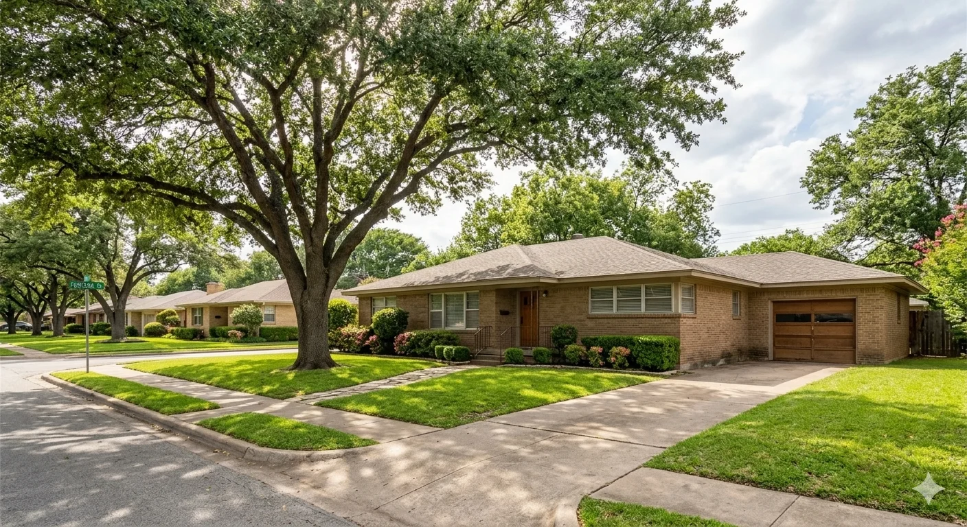 Exterior of a Dallas County inherited home, representative of the properties we purchase throughout Oak Cliff, Cedar Hill, Garland, and surrounding communities
